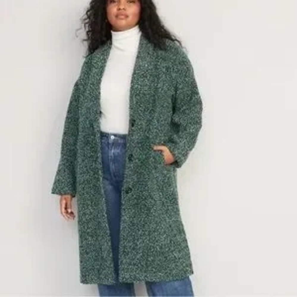 Old Navy Green Teddy Jacket Oversized Cozy Design